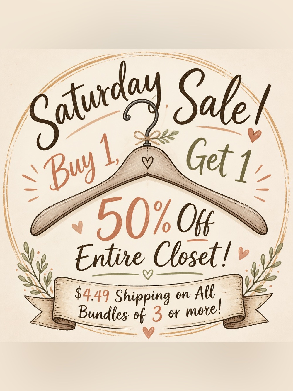 Saturday Sale Buy 1, Get 1 50% off Everything! Plus Discount Shipping